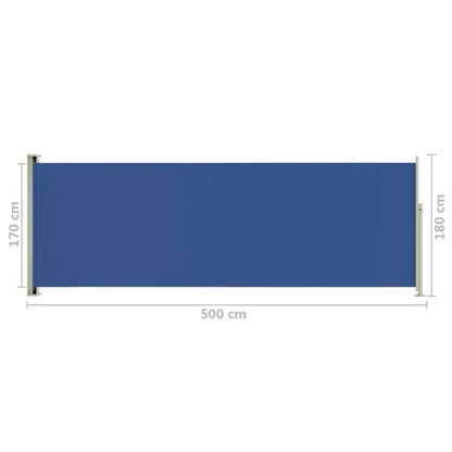 Patio Retractable Side Awning 180x500 cm Blue Londecor