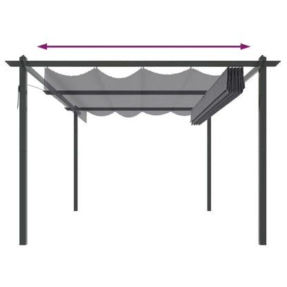 Garden Gazebo with Retractable Roof 4x3 m Anthracite Londecor