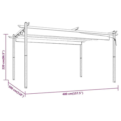 Garden Gazebo with Retractable Roof 4x3 m Anthracite Londecor