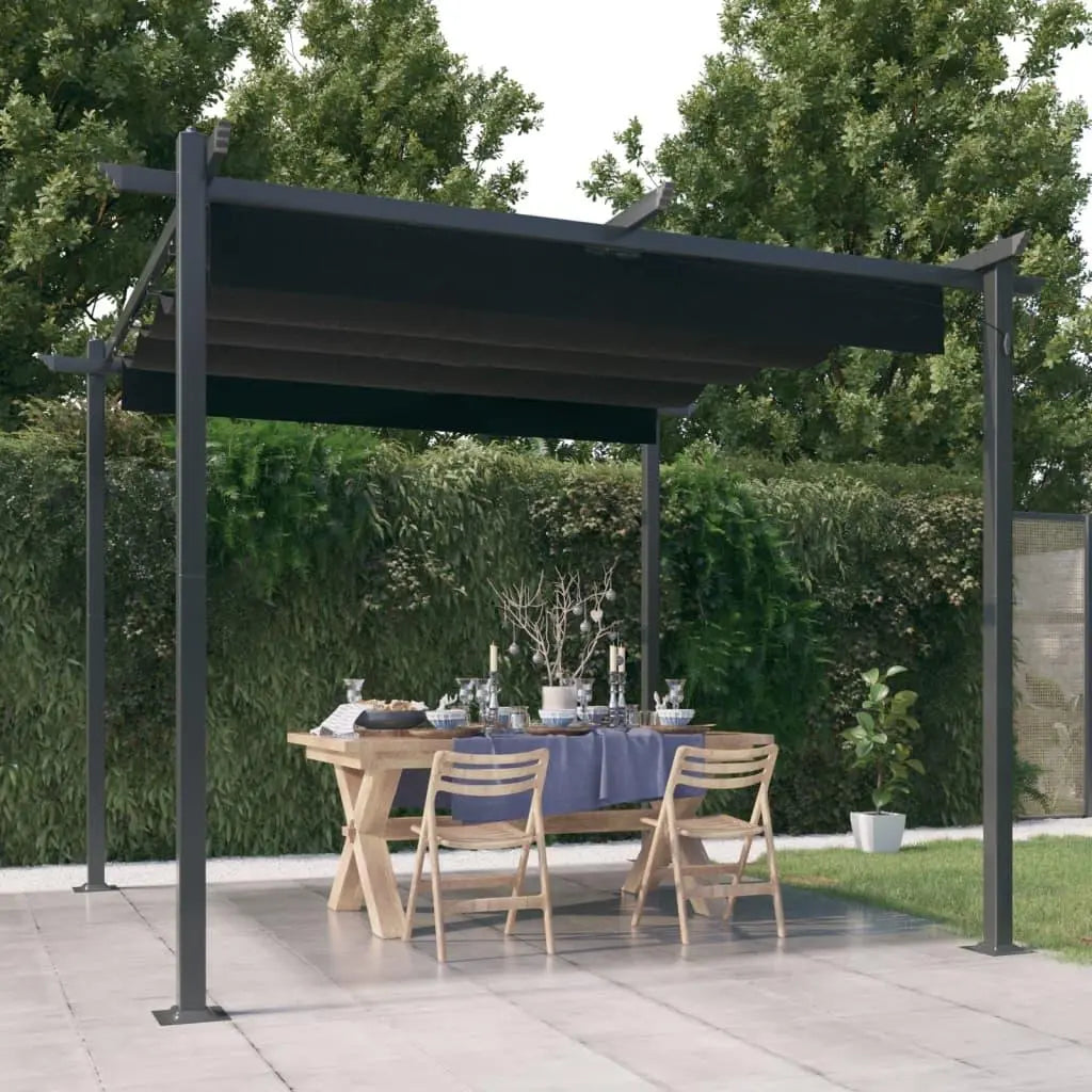 Garden Gazebo with Retractable Roof 3x3 m Anthracite Londecor