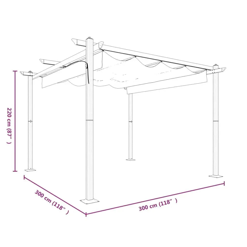 Garden Gazebo with Retractable Roof 3x3 m Anthracite Londecor