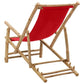 Deck Chair Bamboo and Canvas Red Londecor