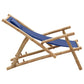 Deck Chair Bamboo and Canvas Navy Blue Londecor