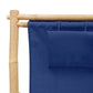 Deck Chair Bamboo and Canvas Navy Blue Londecor