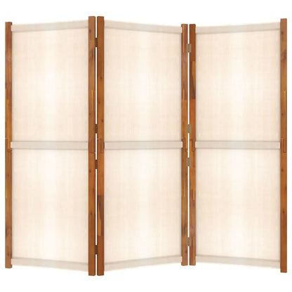 Cream White Room Divider - 3 Panels (210x180 cm) Londecor