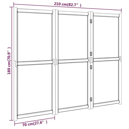 Cream White Room Divider - 3 Panels (210x180 cm) Londecor