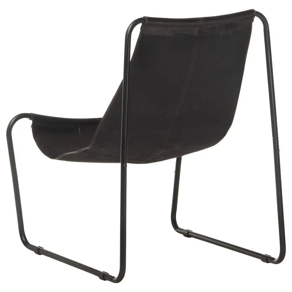 Relaxing Chair Black Real Leather - Londecor