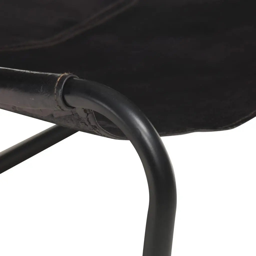 Relaxing Chair Black Real Leather - Londecor