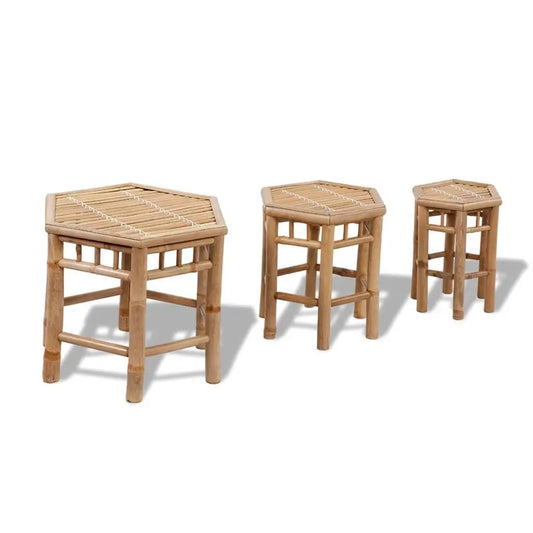 Garden side tables 3 pcs Bamboo Londecor