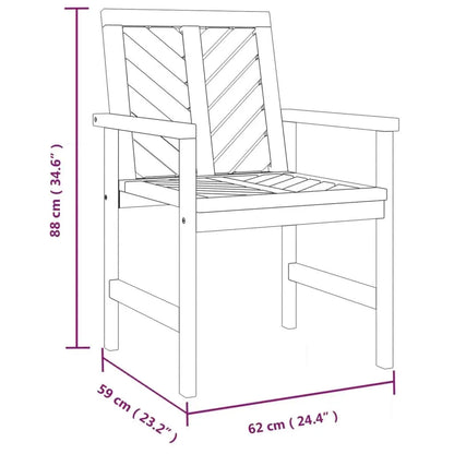 Garden Chairs 2 pcs Solid Wood Acacia Londecor