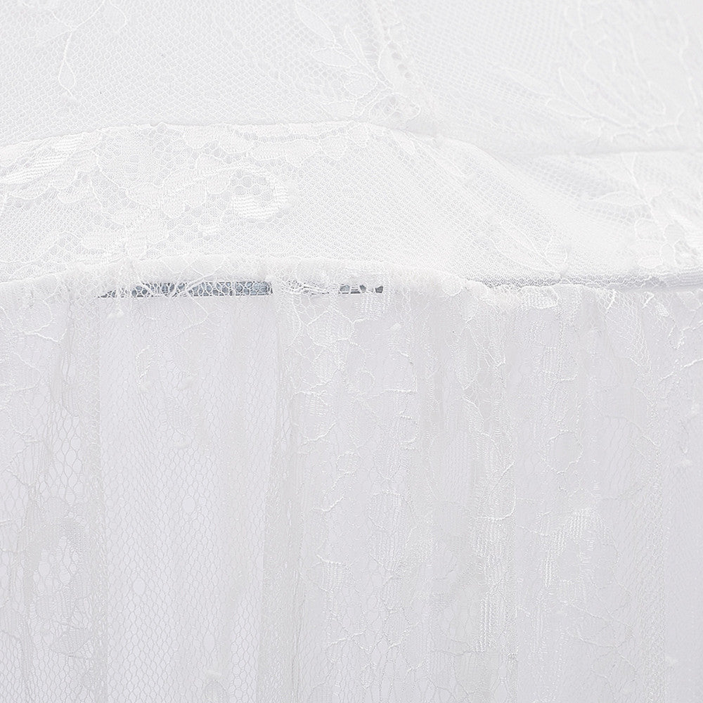 Magical Nights: White Lace Bed Curtain for Kids' Bedrooms