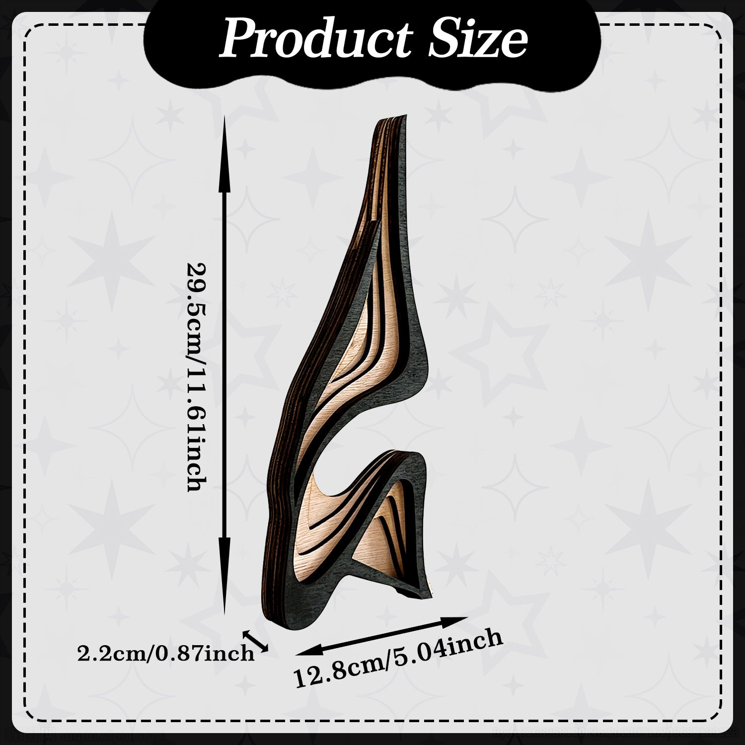 3D Curved Wooden Art Sculpture – Modern Home Décor Ornament