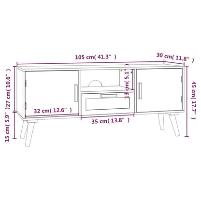 TV Cabinet with Doors 105x30x45 cm Wood Londecor