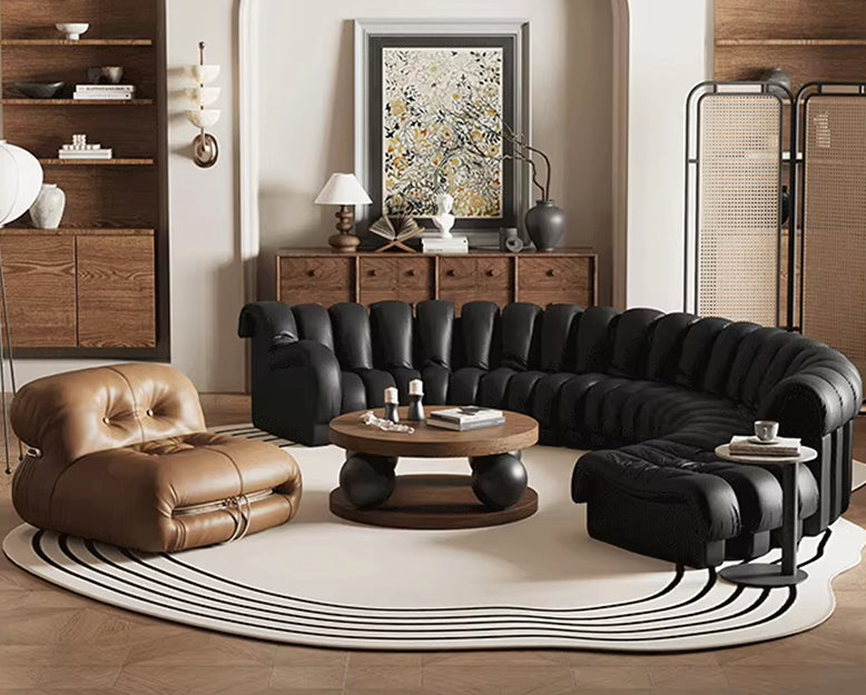 Robinson Four Seater, Five Seater Sofa, Piano Key Curved Sofa