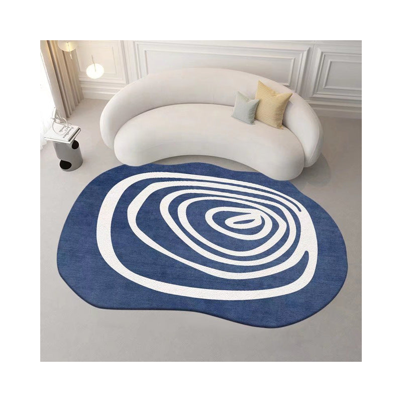 Modern Irregular Blue Carpet – Stylish Abstract Rug for Living Room or Bedroom
