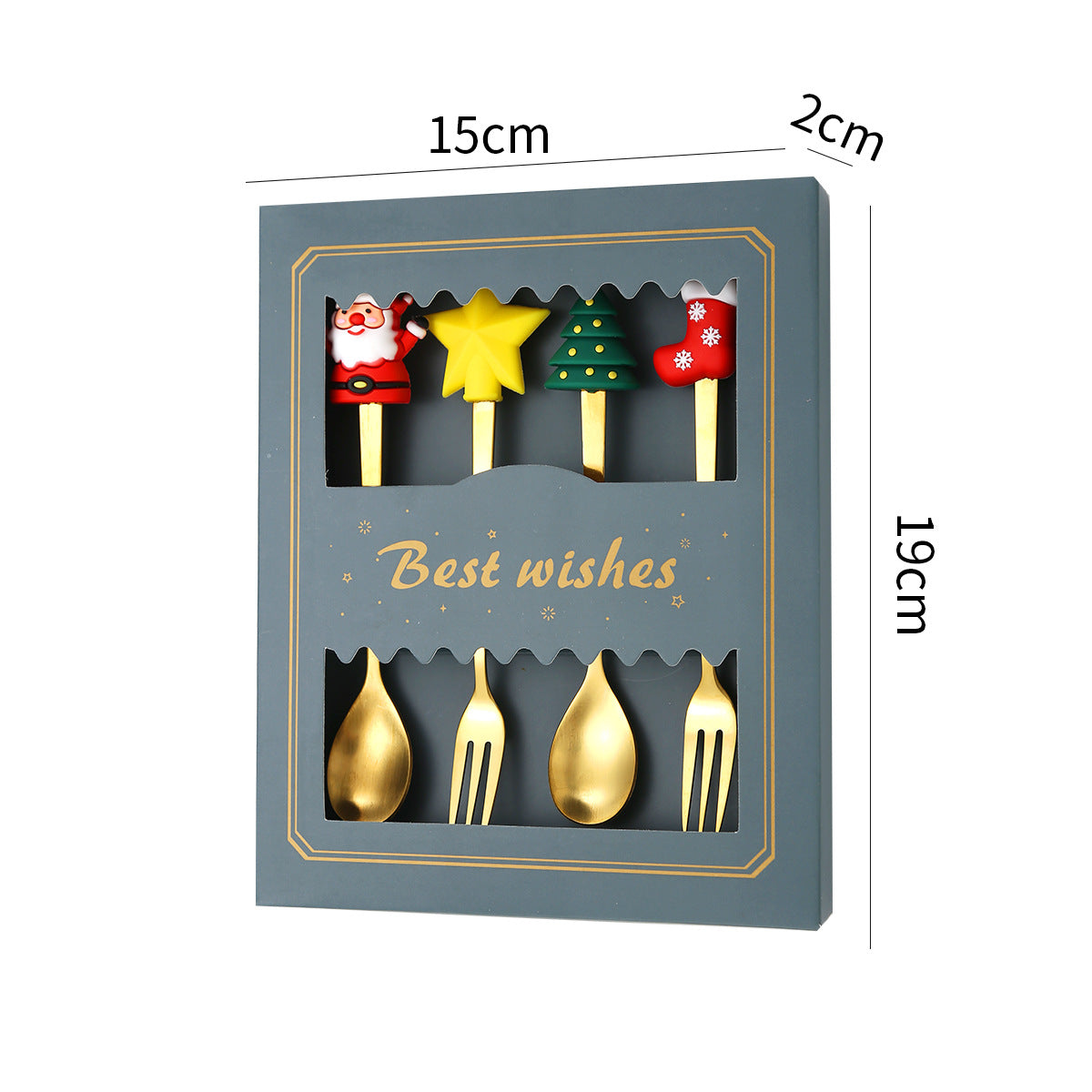 Christmas Gift Tableware Stainless Steel Coffee Spoon Dessert Spoon Fork Set
