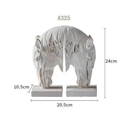 Distressed Ornaments Horse Head Statue Decoration Londecor