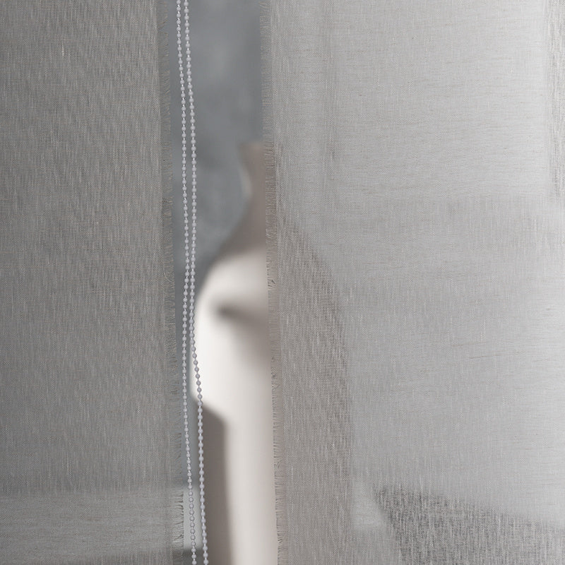 Smart Linen Roller Blind: Remote Control & Privacy (Punch-Free)