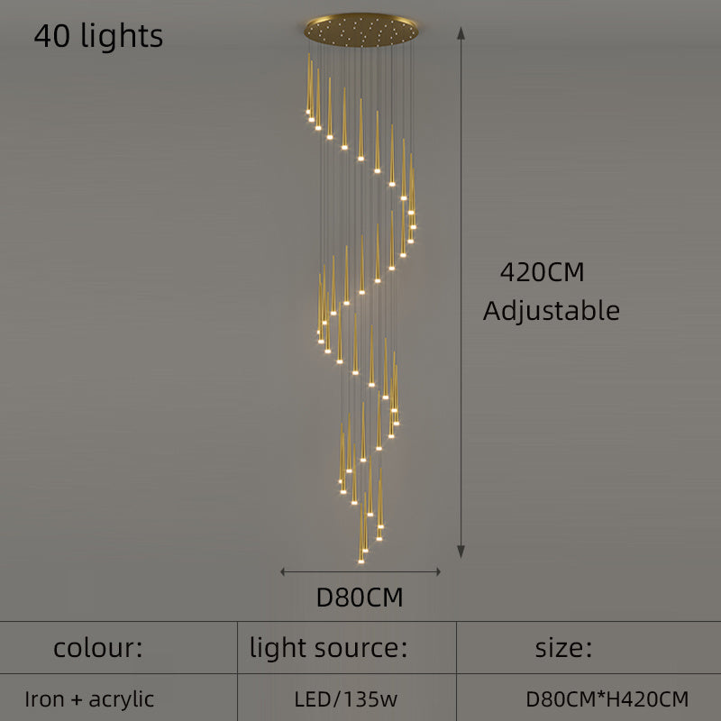 Minimalist Living Room Long Chandelier