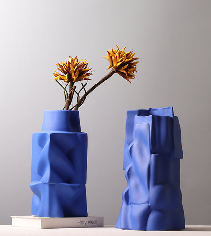Ceramic Klein Blue Flower Vase