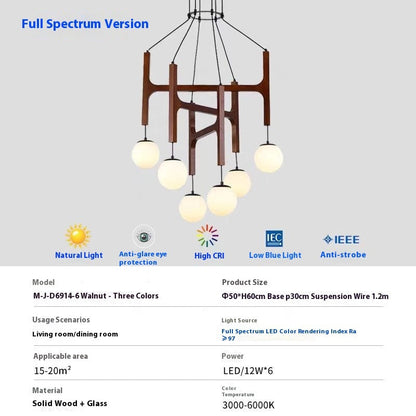 Living Room Chandelier Solid Wood Stairs Dining-room Lamp