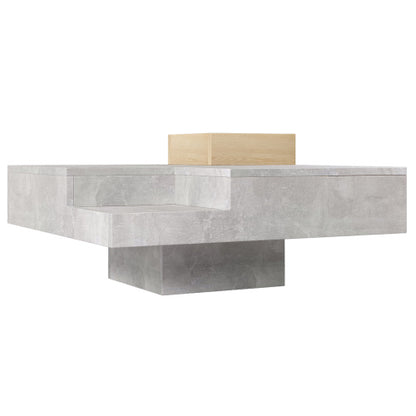 Londecor Modern Coffee Table with Removable Storage – Concrete Grey & Wood Side Table