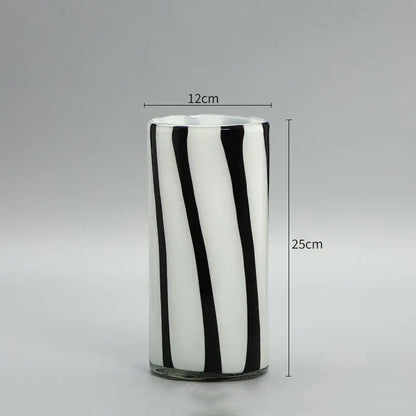 Striped Vintage Glass Living Room Vase Londecor