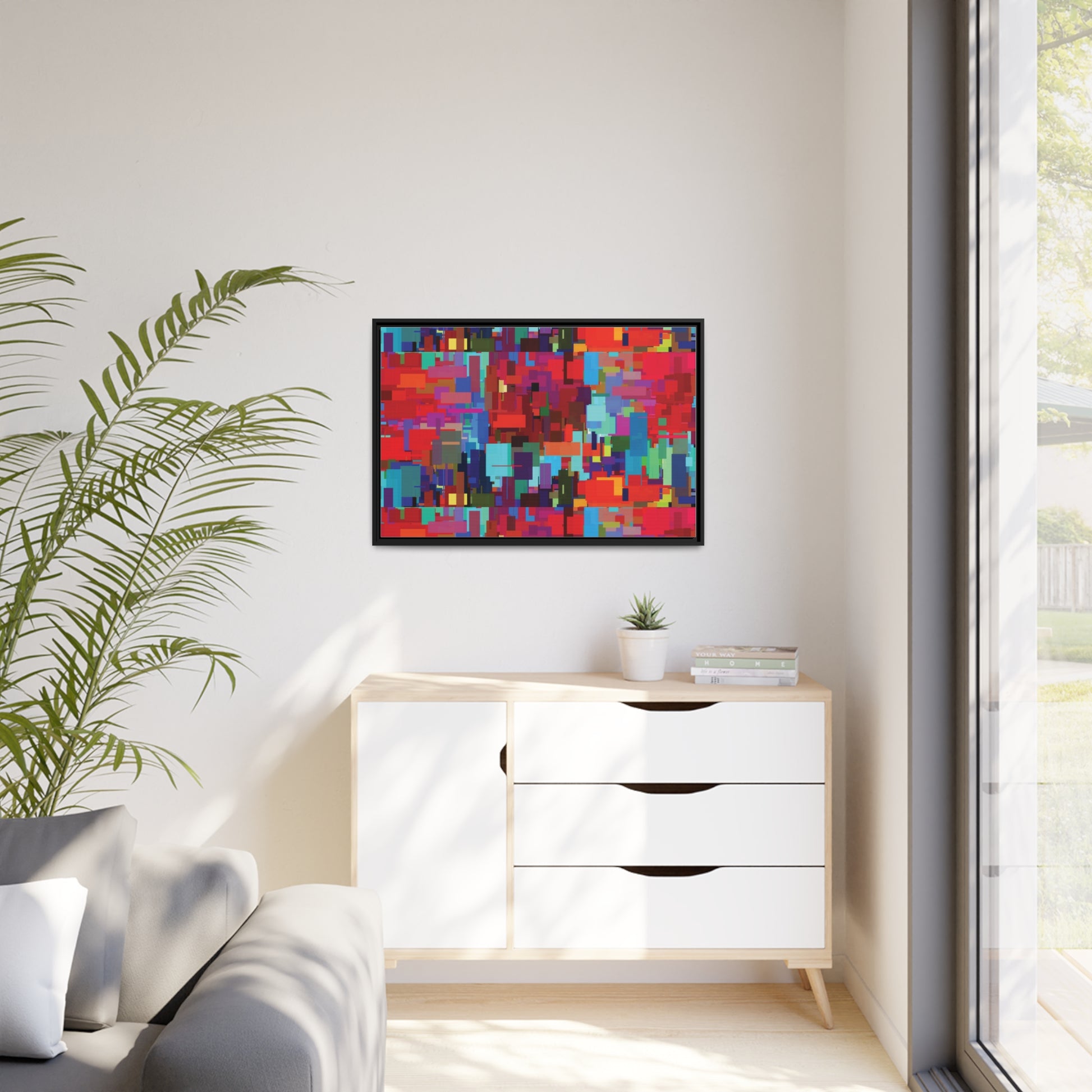 Abstract painting, Black Frame Printify