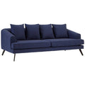 Mylo 3 Seater Navy Fabric Sofa