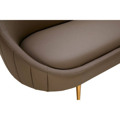 Lagero Brown Leather Effect Sofa