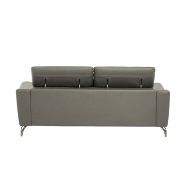 Padua 3 Seat Grey Leather Sofa