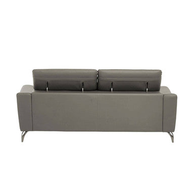 Padua 3 Seat Grey Leather Sofa