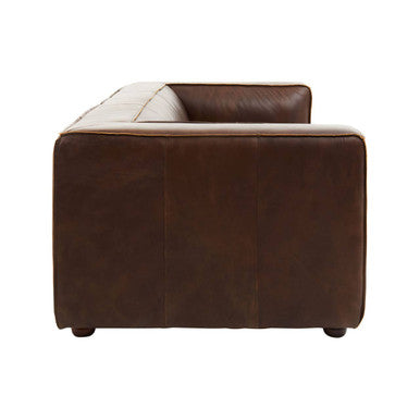 King Three Seater Mexico Brown Leather Sofa