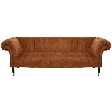 Siena Three Seat Gold Velvet Sofa