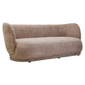 Delray Textured Chenille Effect Deep Stone Curve Three Seater Sofa