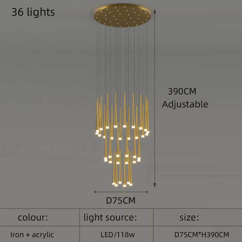 Minimalist Living Room Long Chandelier