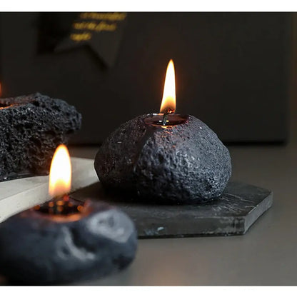 Meteorite Stone Candle Londecor