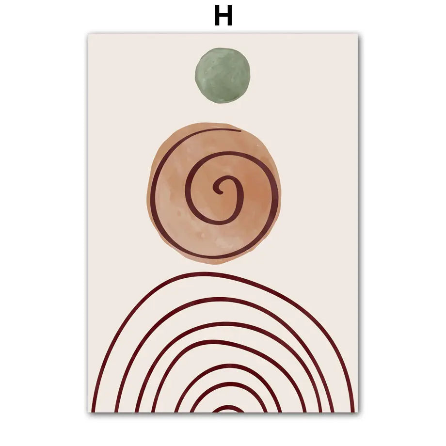 Green Geometric Green Leaf Bedroom Hanging Painting Living Room Canvas Decorative Londecor