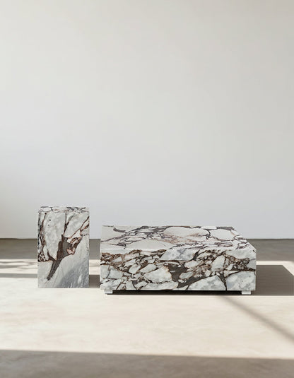 Matteo Square Coffee Table, Marble, White