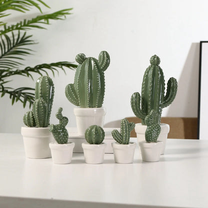 Home Accessories Ceramic Decoration High Temperature Simulation Cactus Londecor