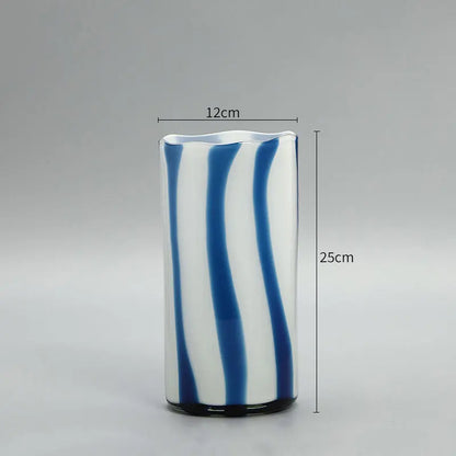 Striped Vintage Glass Living Room Vase Londecor