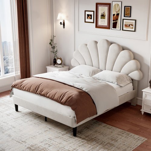 Luxe Beige Velvet Bed Frame