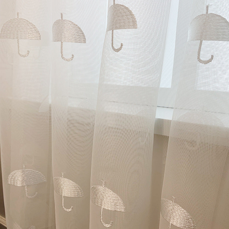 Cloud Chenille Curtain: Light Luxury for Kids' Rooms (Blue & White)