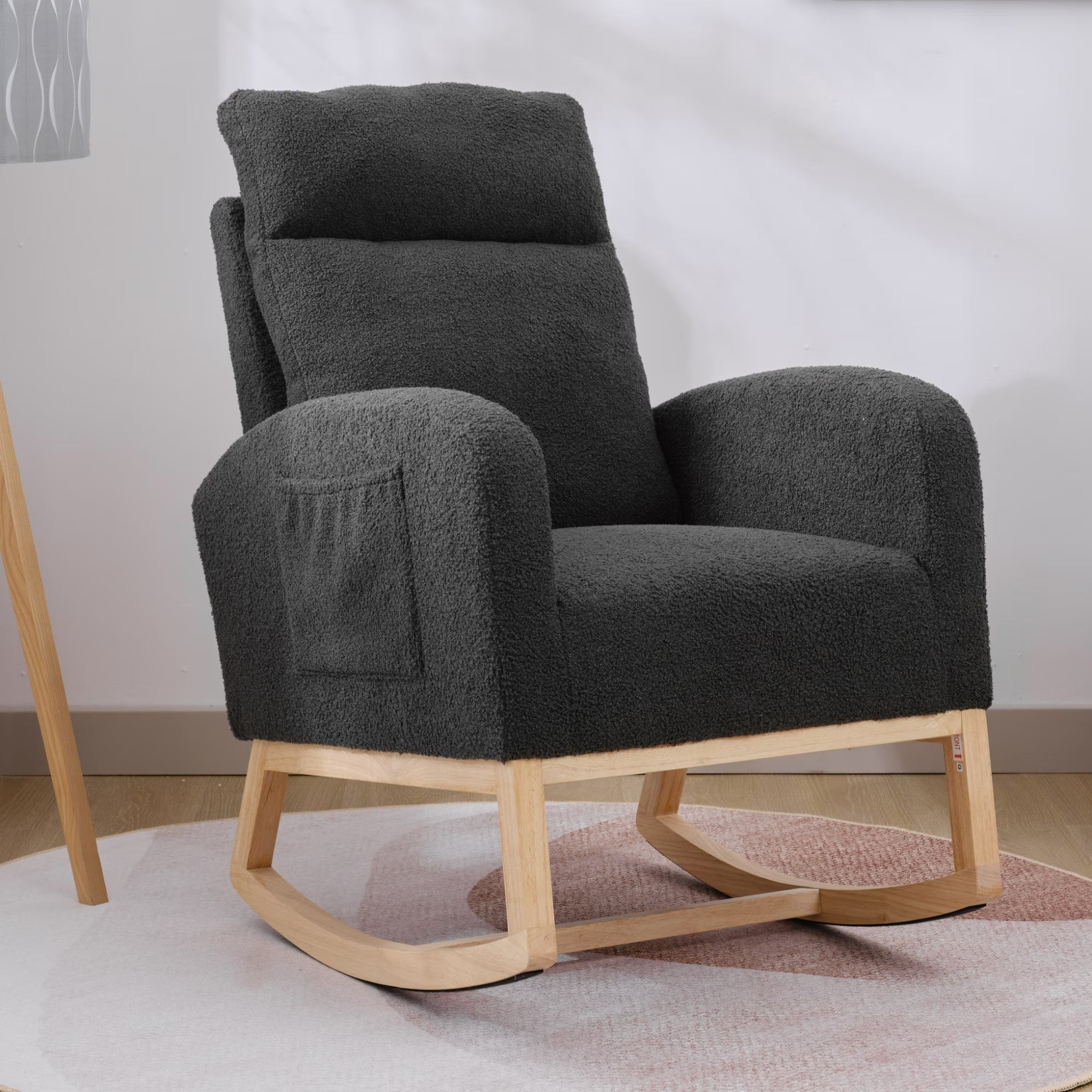 Beige Velvet Rocking Chair