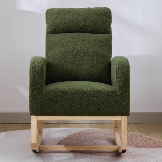 Beige Velvet Rocking Chair