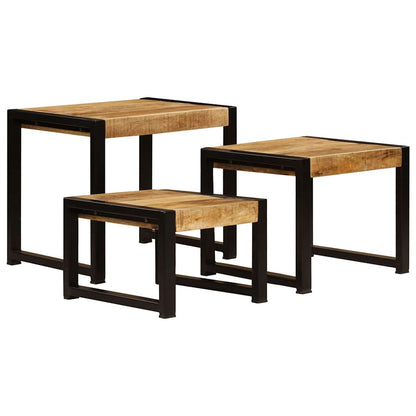 Solid Mango Wood Tables 3 pcs
