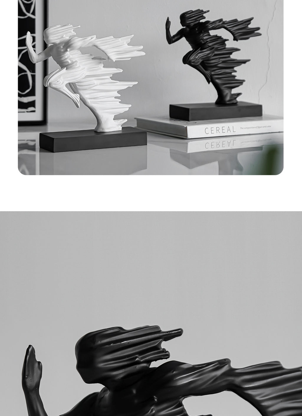 Luxury Soft-Finish Resin Sculpture – Contemporary Home Décor Ornament for Shelves & Entryways