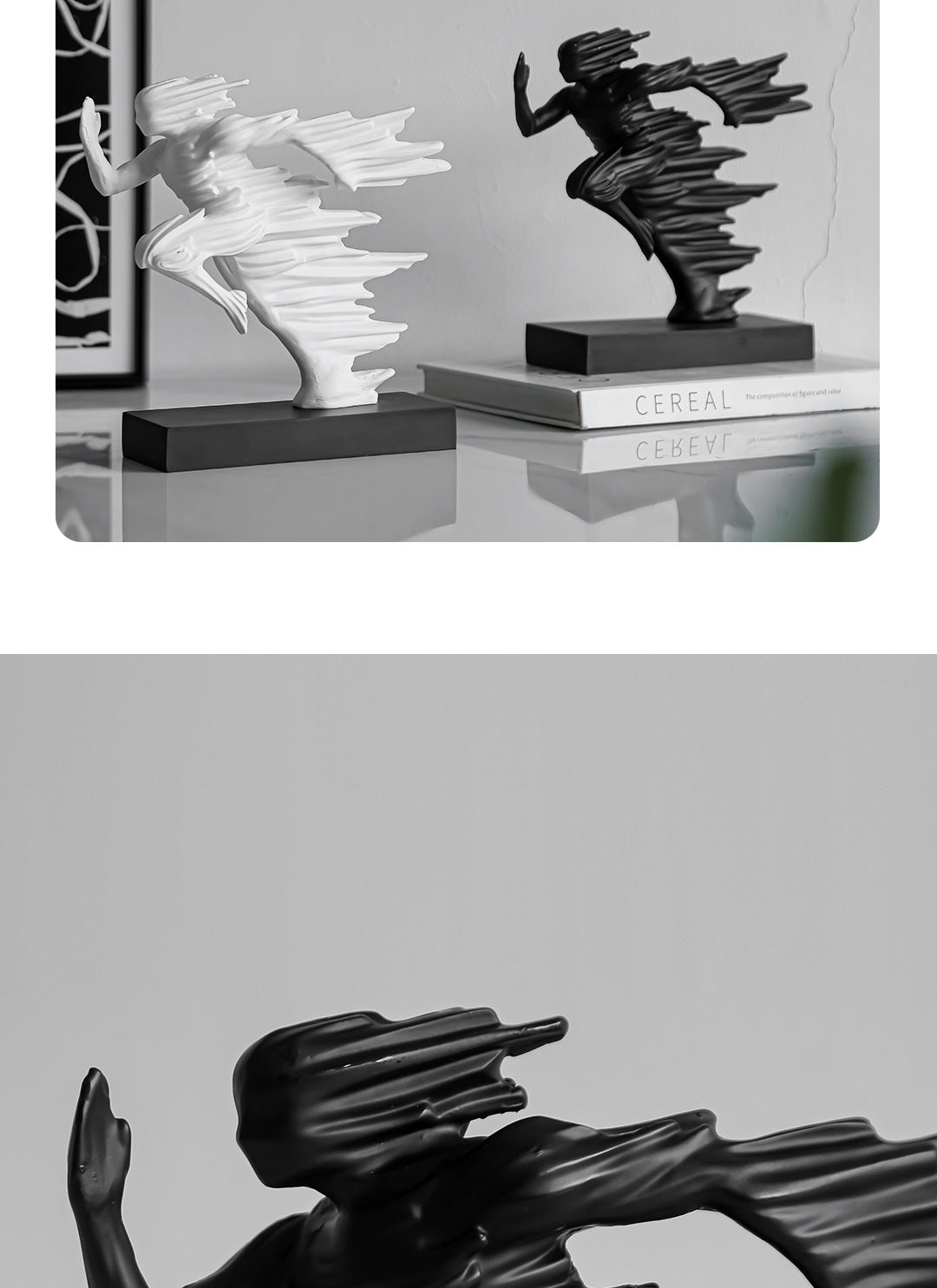 Luxury Soft-Finish Resin Sculpture – Contemporary Home Décor Ornament for Shelves & Entryways