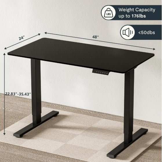 Adjustable Electric Standing Desk – Height Adjustable Sit Stand Computer Workstation for Home Office