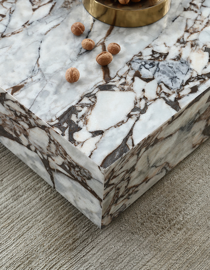 Matteo Square Coffee Table, Marble, White